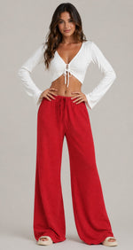 Women’s Drawstring Wide Leg Pants