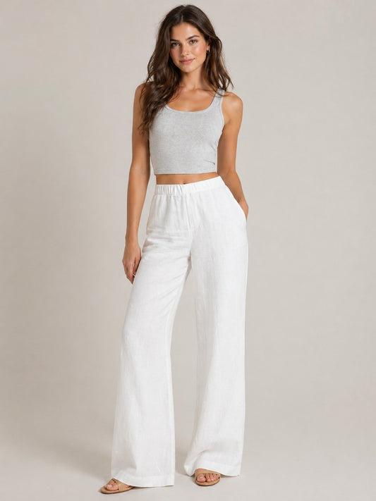 Women’s Elastic Waist Wide Leg Pants