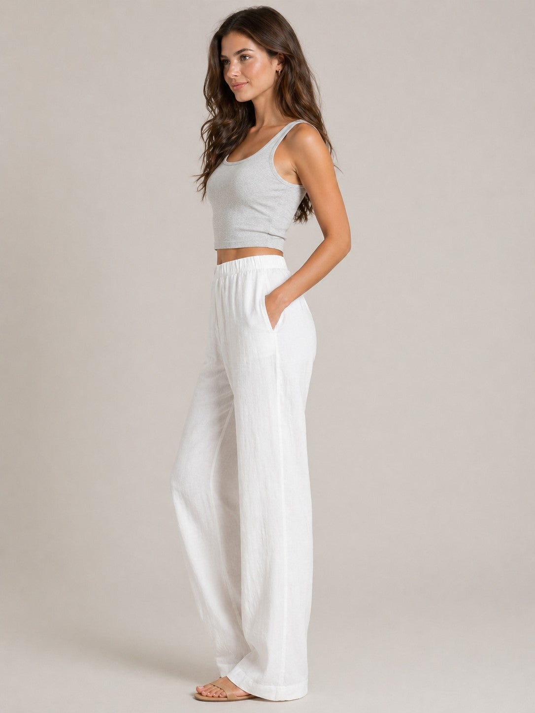 Women’s Elastic Waist Wide Leg Pants