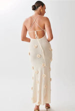 Women's Floral Applique Halter Maxi Dress