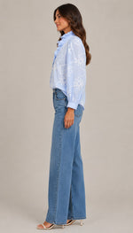 Women's Floral Print Ruffle Neck Blouse