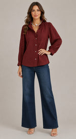 Women's Floral Print Ruffle Neck Blouse