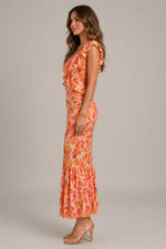 Women's Floral Ruffle Maxi Dress