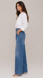 Women’s Front Closure Wide Leg Denim Pants