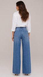 Women’s Front Closure Wide Leg Denim Pants