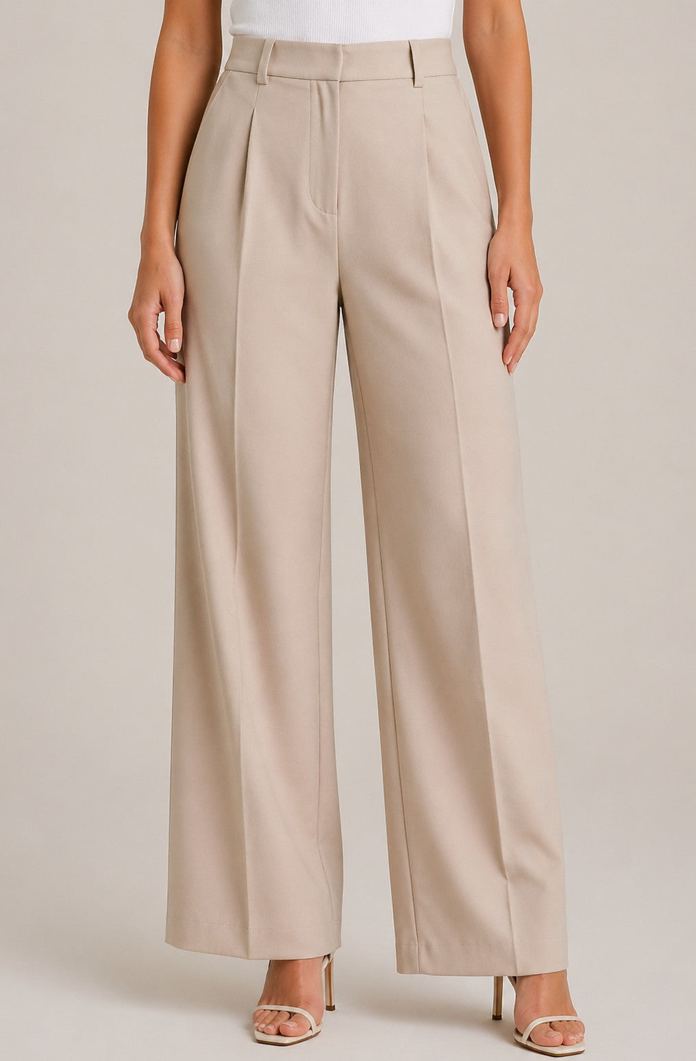Women’s Front Pleats Wide Leg Pants