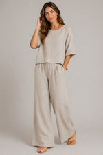 Women’s Half Sleeve Top Wide Pants Set