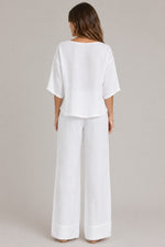 Women’s Half Sleeve Top Wide Pants Set
