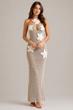 Women’s Halter Neck Fitted Maxi Dress