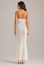 Women’s Halter Neck Fitted Maxi Dress