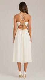 Women’s Halter Neck Front Cut-Out Midi Dress