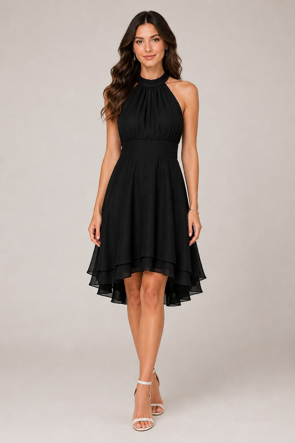 Women's Halter Neck High-Low Dress