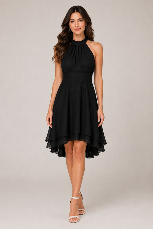 Women's Halter Neck High-Low Dress