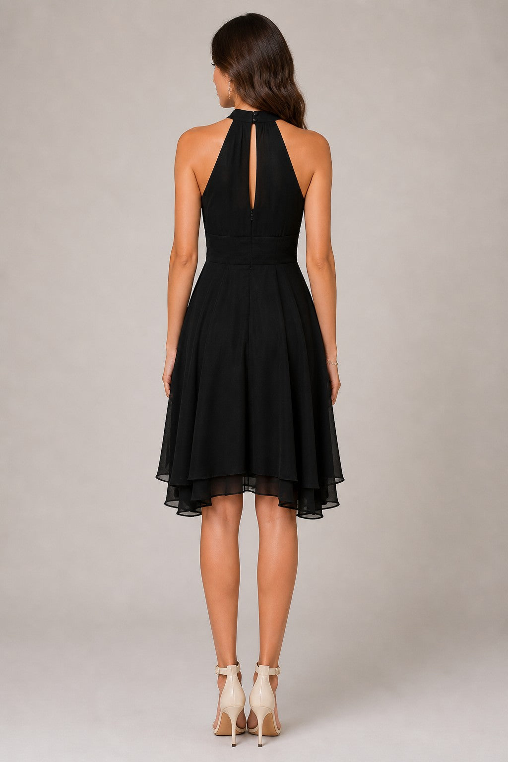 Women's Halter Neck High-Low Dress