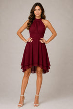 Women's Halter Neck High-Low Dress