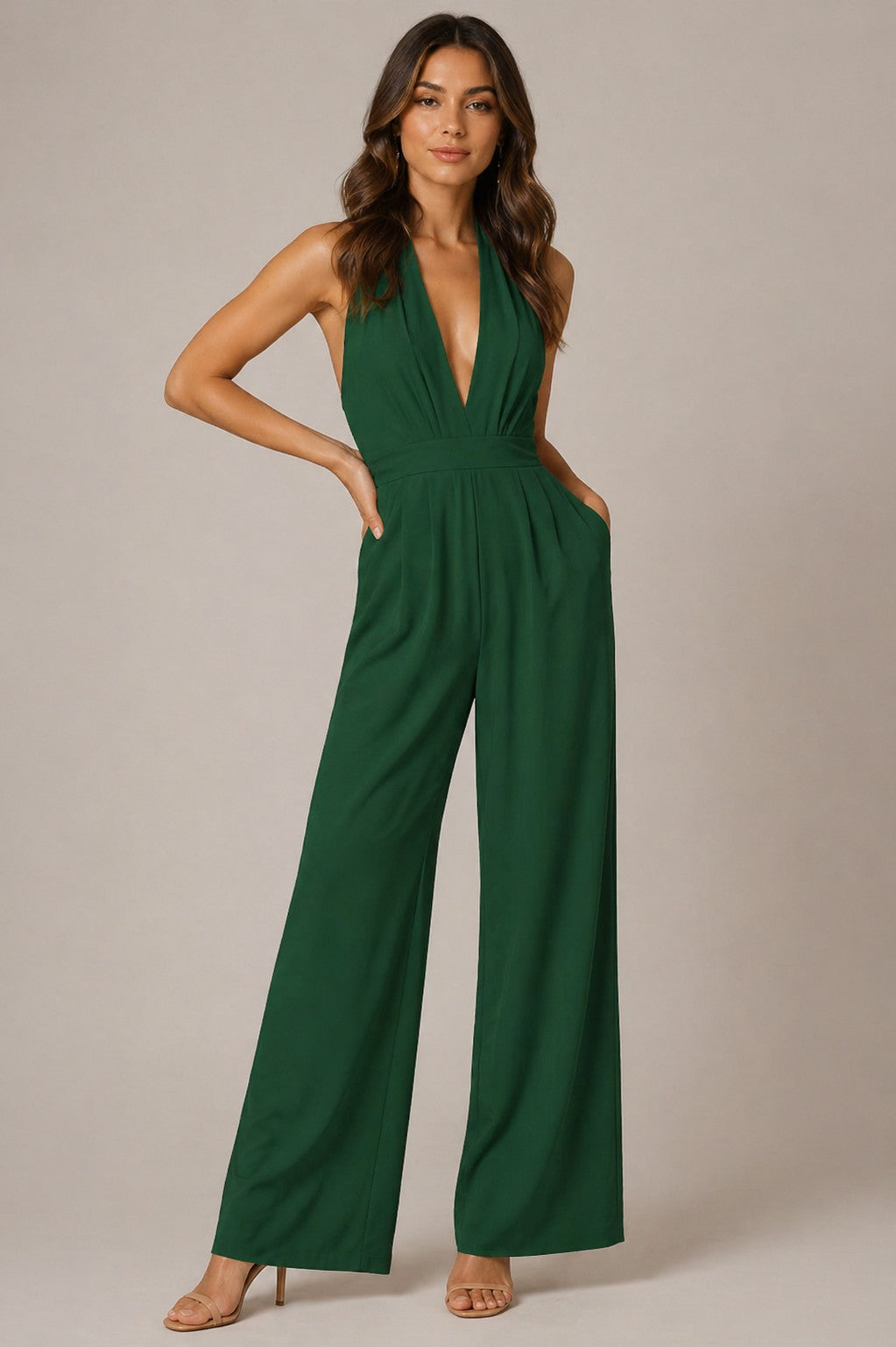 Women’s Halter Neck Sleeveless Jumpsuit