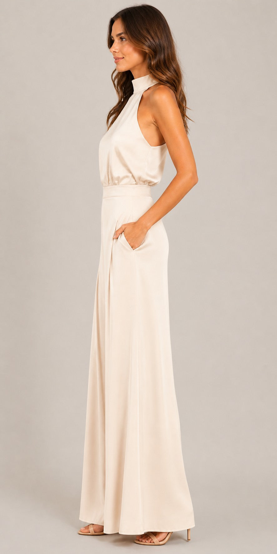 Women's Halter Neck Wide Leg Jumpsuit