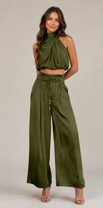 Women’s Halter Top and Wide Leg Pants Set