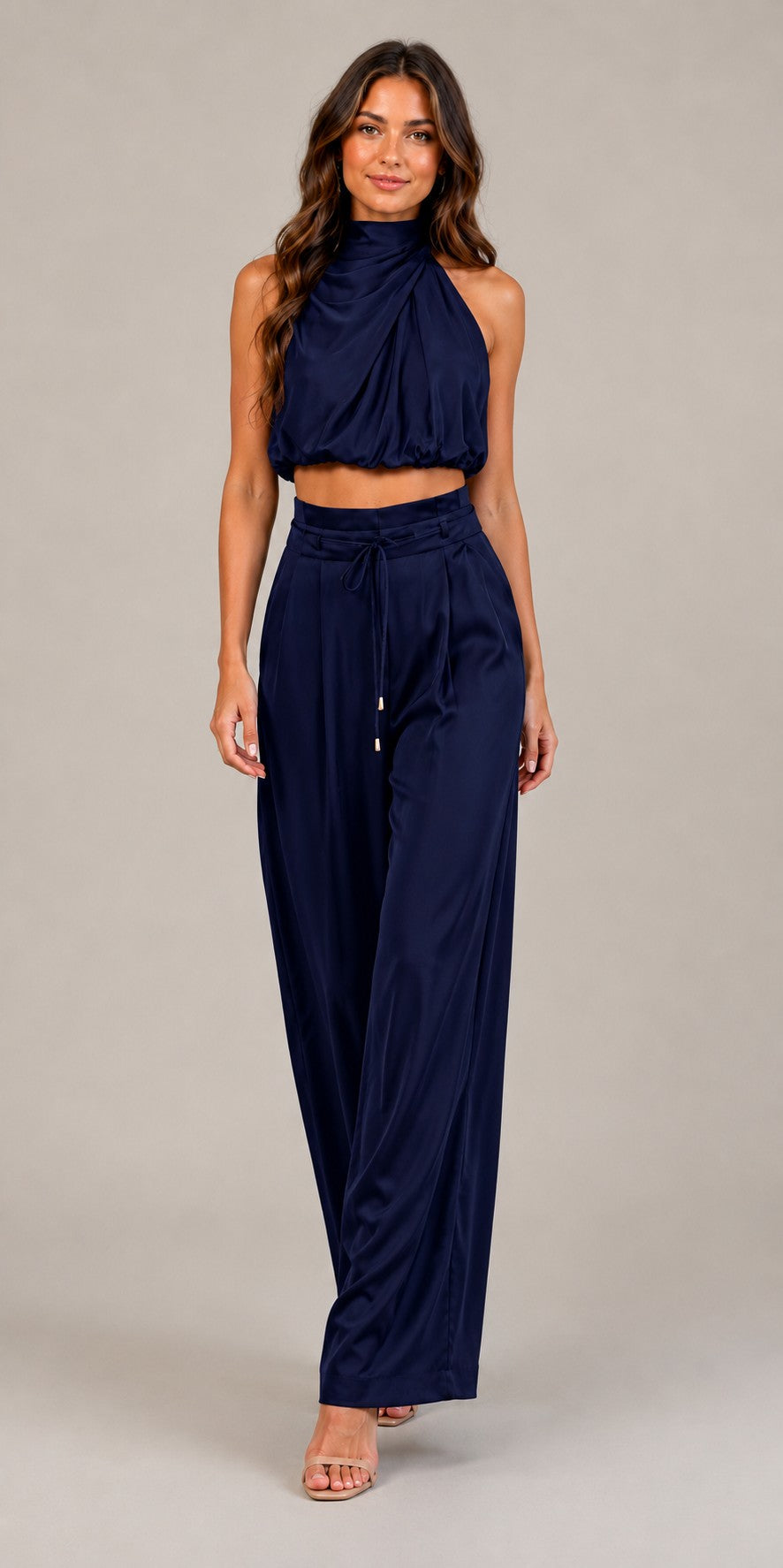 Women’s Halter Top and Wide Leg Pants Set