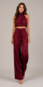 Women’s Halter Top and Wide Leg Pants Set