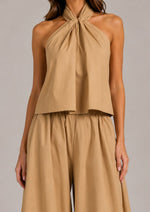 Women's Halter Top Wide Leg Pants Set