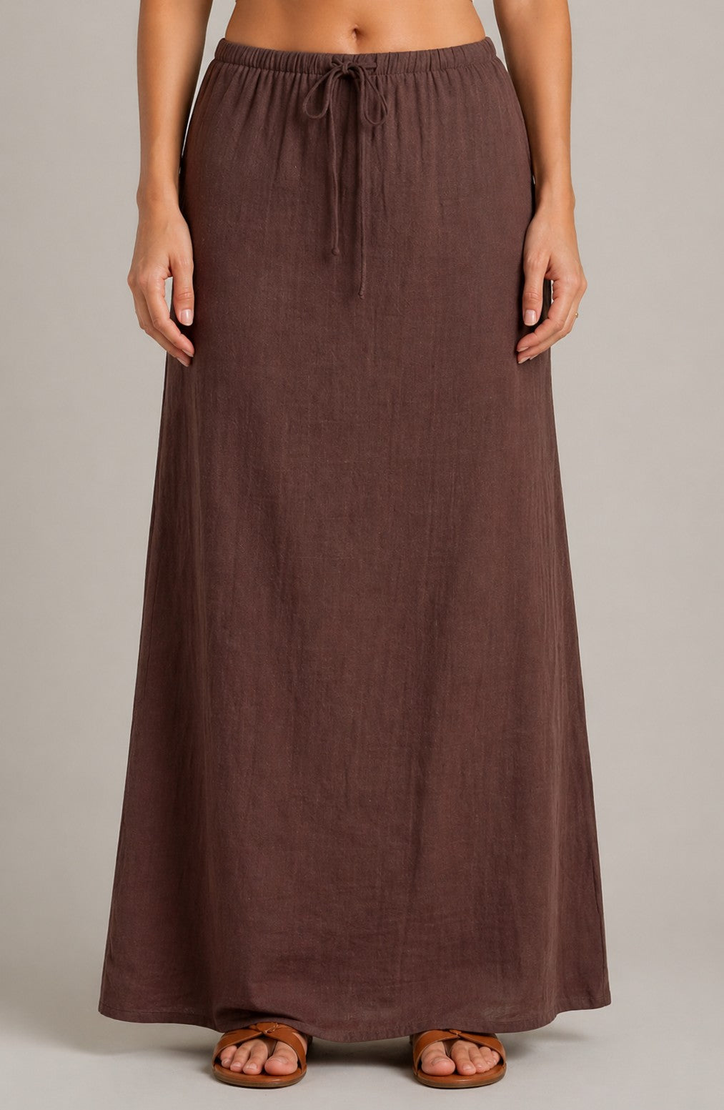 Women’s High Waist Drawstring Maxi Skirt