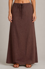 Women’s High Waist Drawstring Maxi Skirt