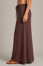 Women’s High Waist Drawstring Maxi Skirt