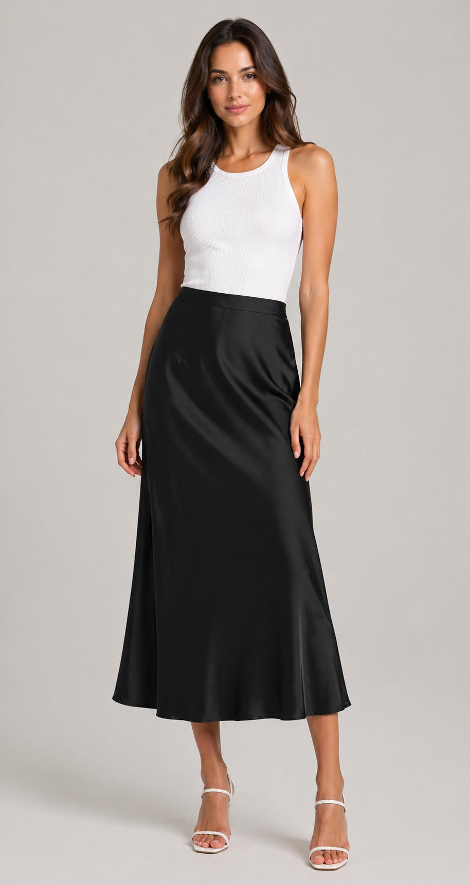 Women’s High Waist Smooth Midi Skirt