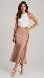 Women’s High Waist Smooth Midi Skirt