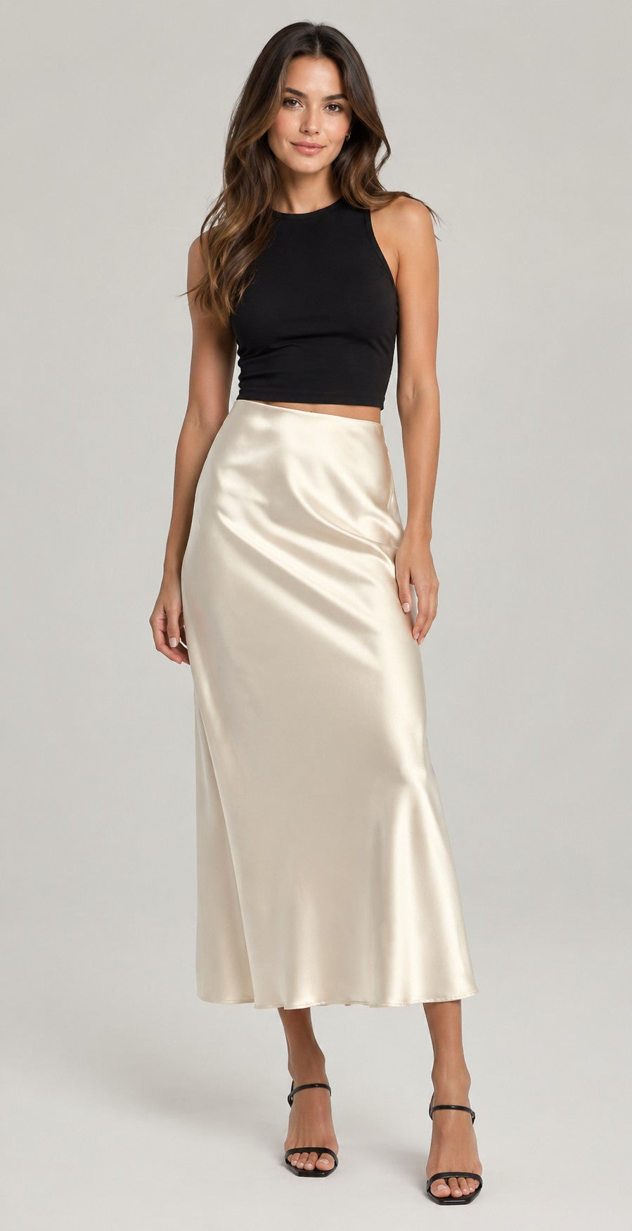 Women’s High Waist Smooth Midi Skirt