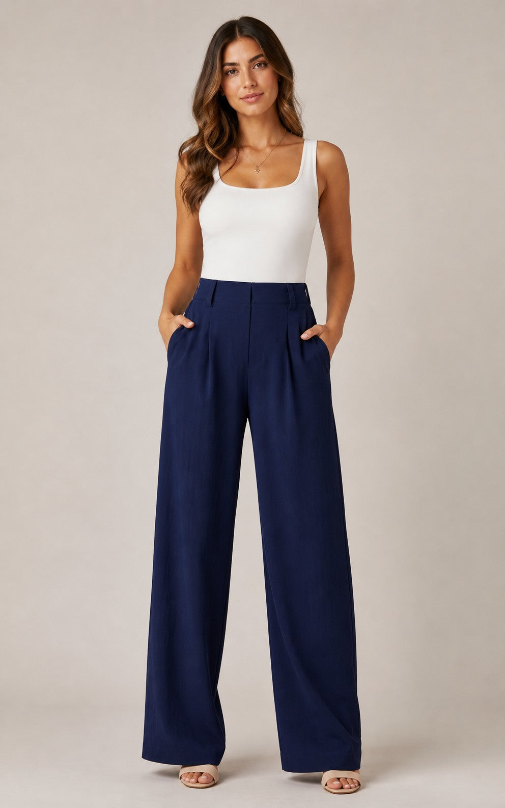 Women's High Waisted Straight-Leg Pants