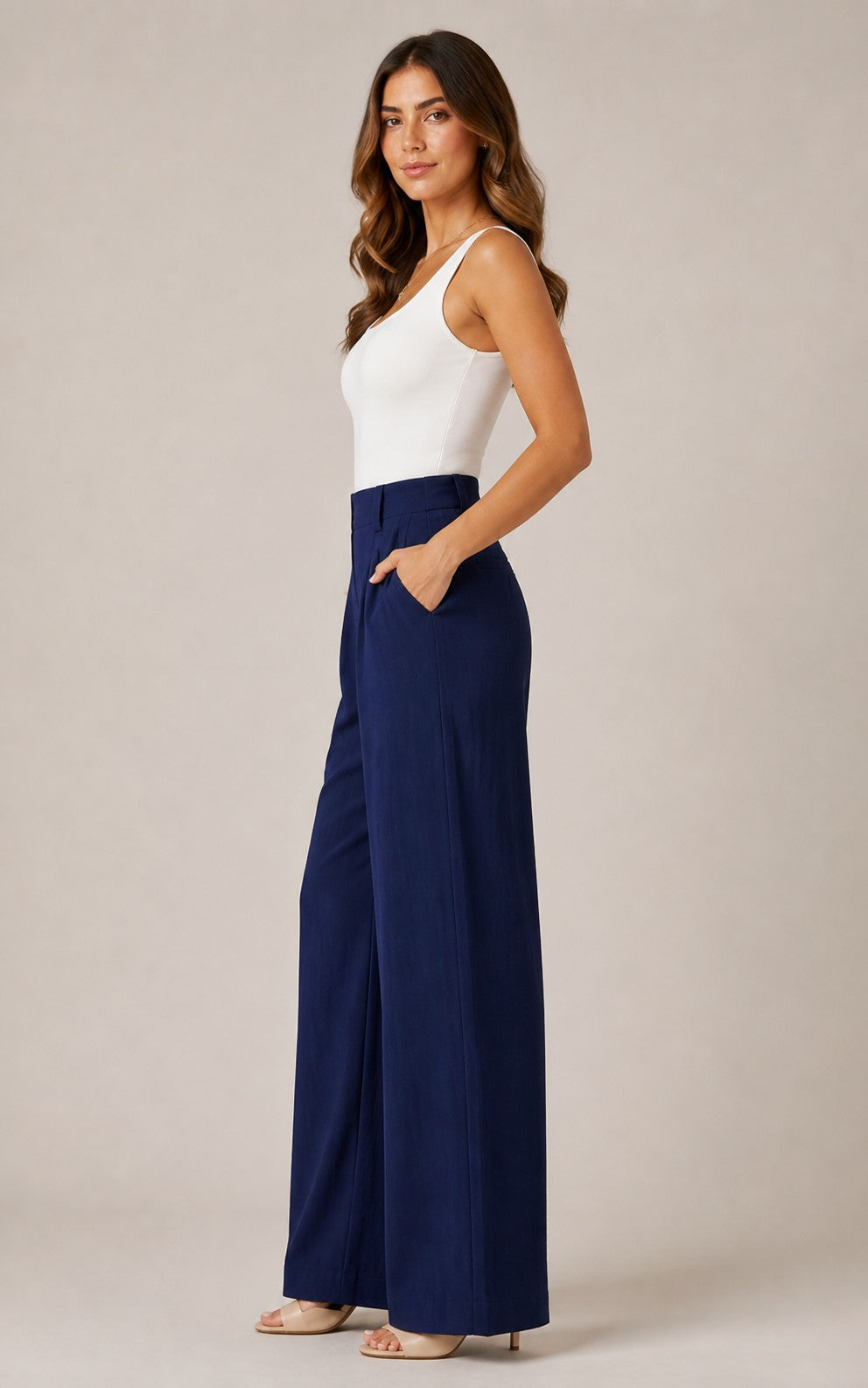 Women's High Waisted Straight-Leg Pants