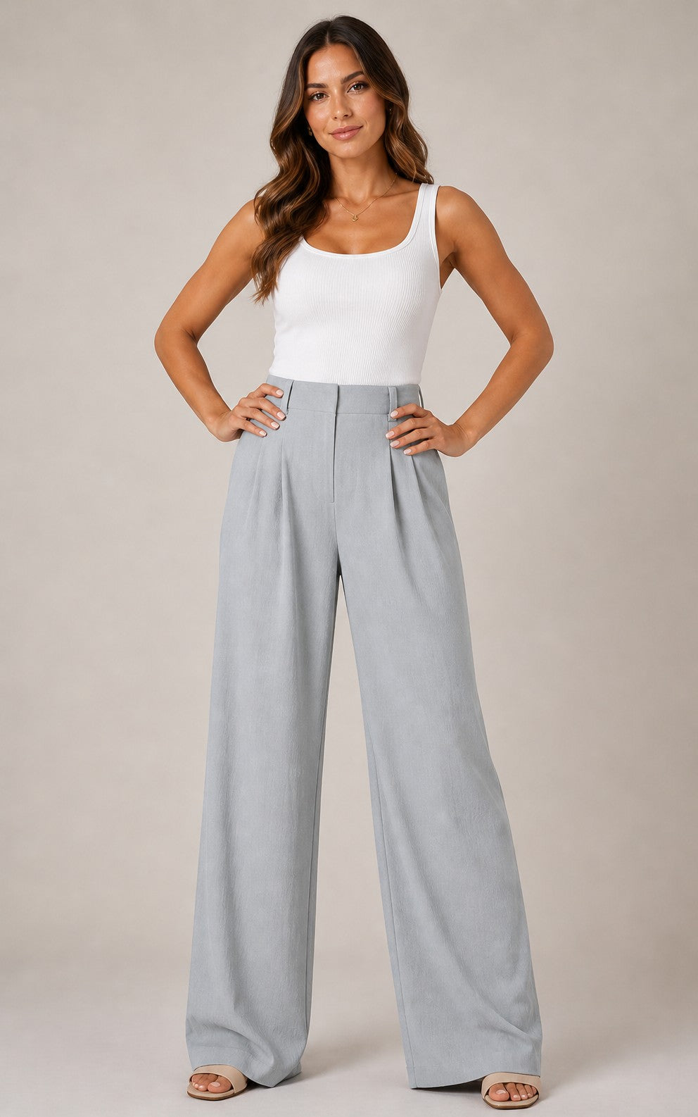 Women's High Waisted Straight-Leg Pants