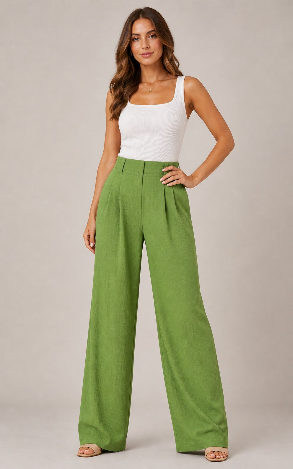 Women's High Waisted Straight-Leg Pants
