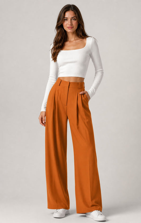 Women's High Waisted Wide-Leg Pants