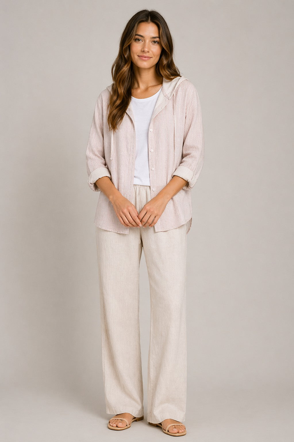 Women’s Hooded Button-Up Long Sleeve Shirt