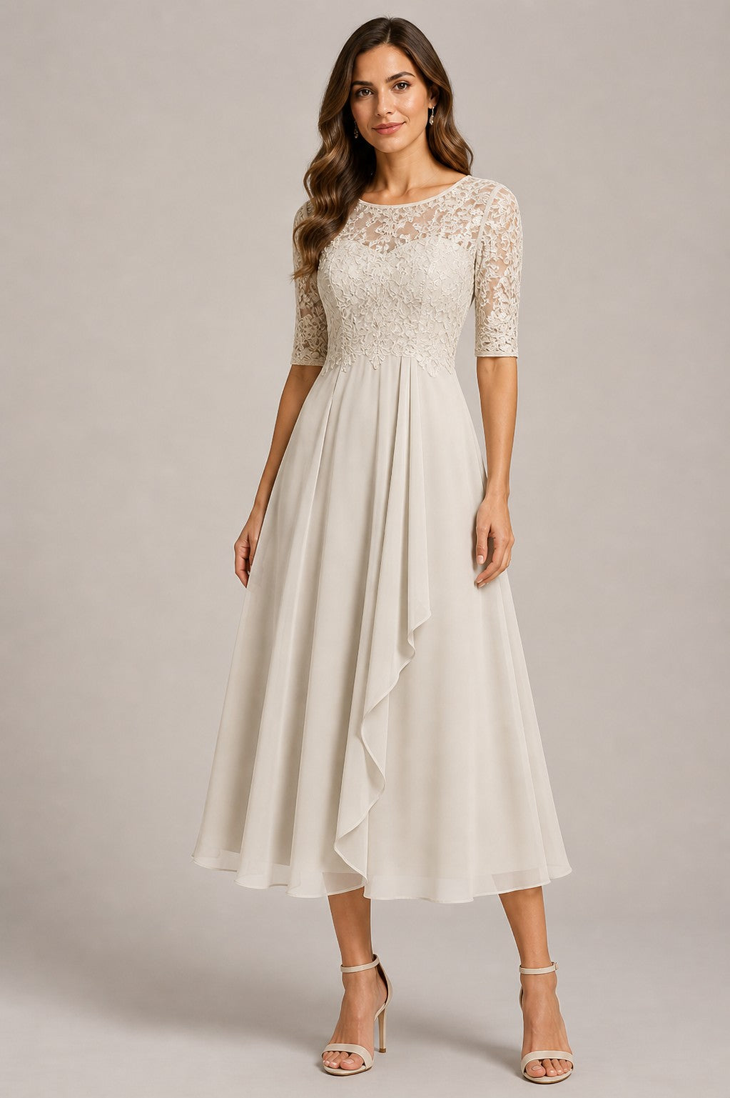 Women’s Lace Bodice Midi Dress