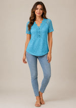 Women’s Lace Detail Short Sleeve Blouse