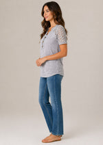 Women’s Lace Detail Short Sleeve Blouse