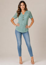 Women’s Lace Detail Short Sleeve Blouse