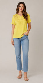 Women's Lace Detail Short Sleeve Top