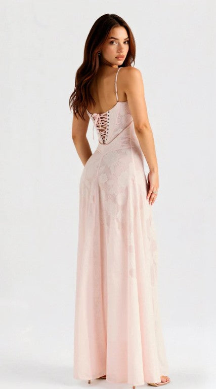 Women's Lace Spaghetti Strap Maxi Dress