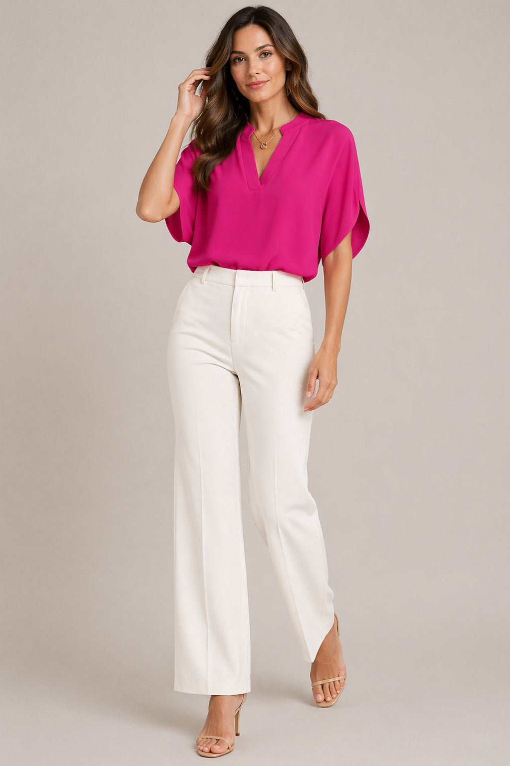 Women’s Lace V-Neck Long Sleeve Blouse