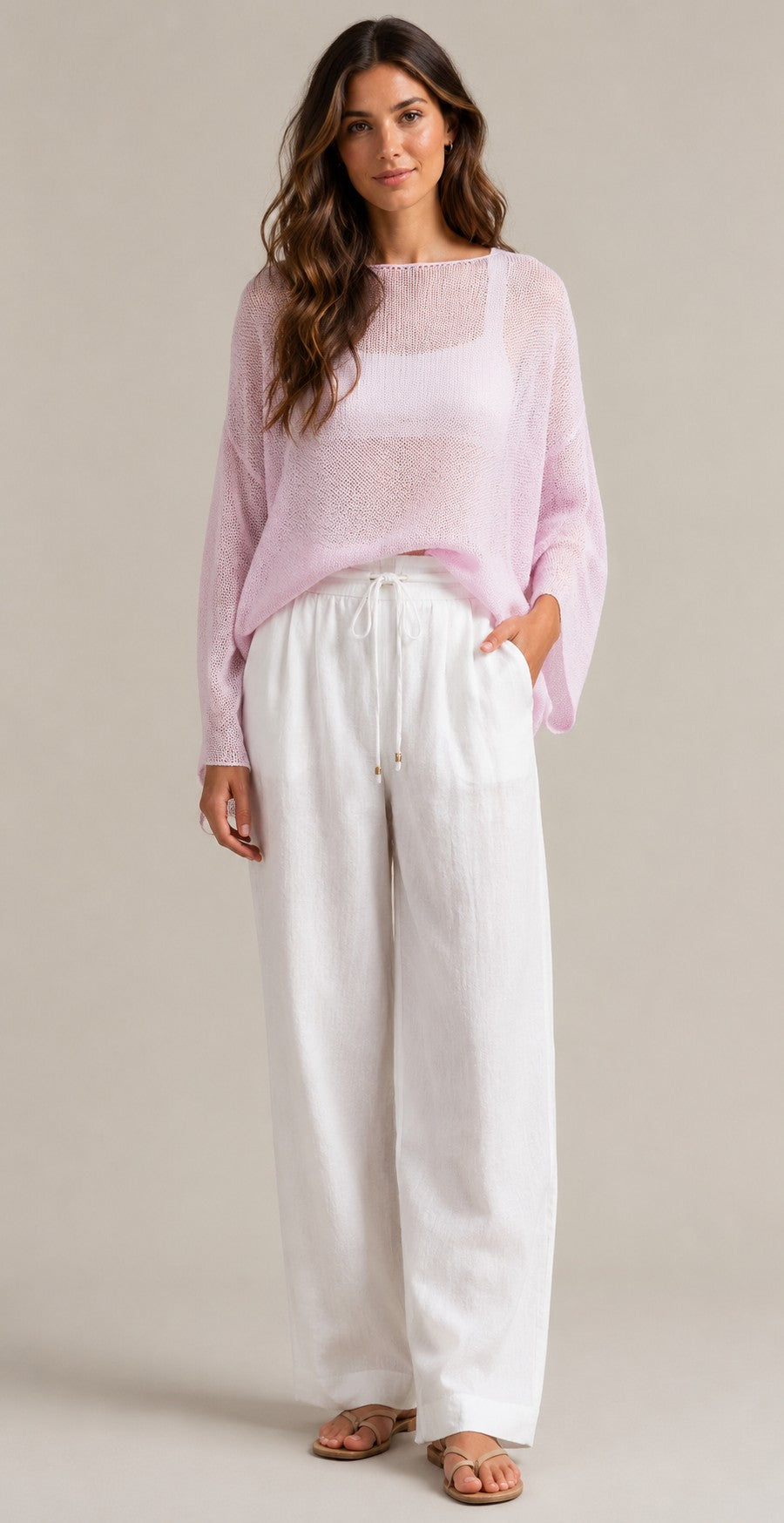 Women's Lightweight Open-Knit Sweater