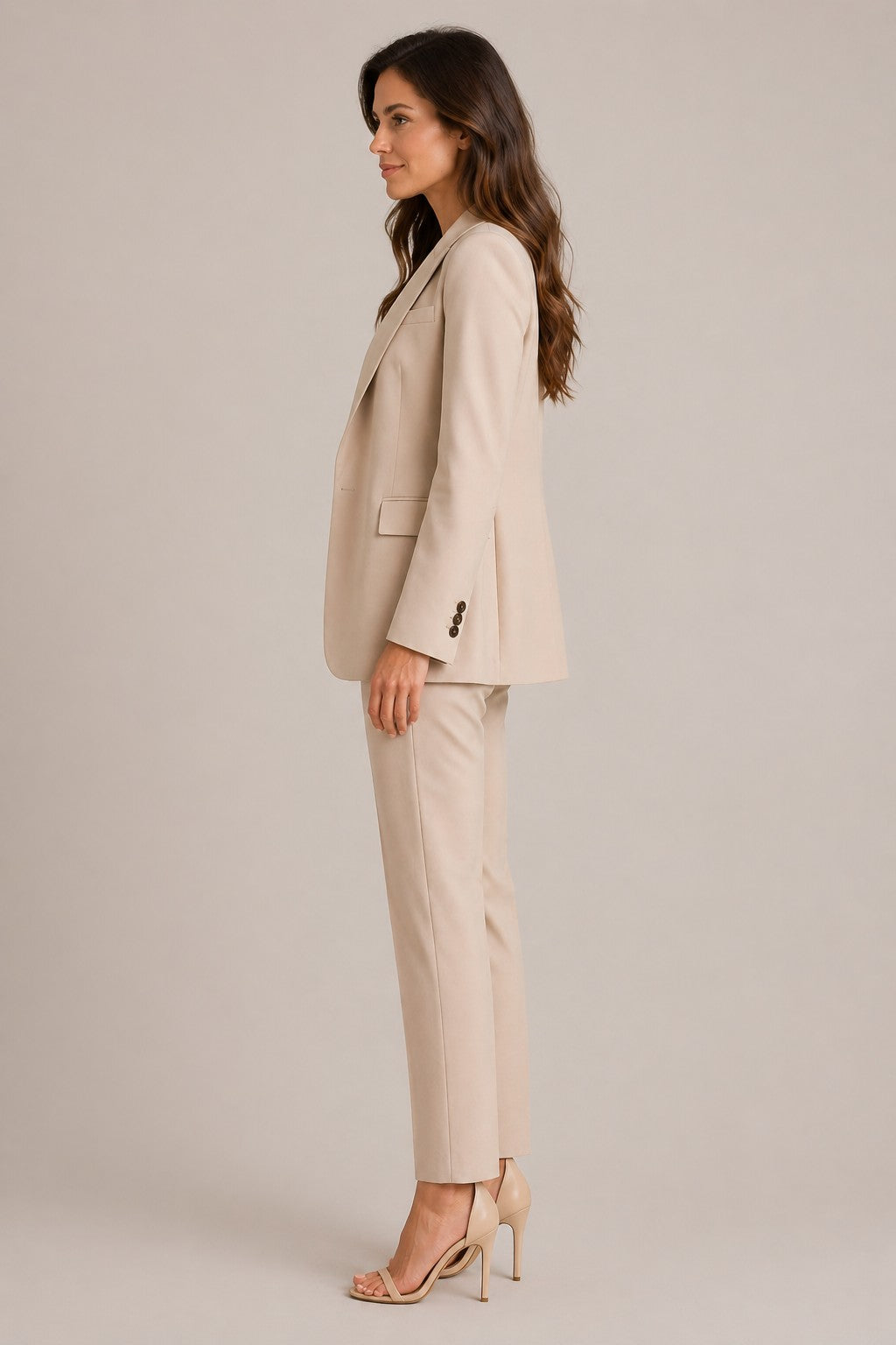 Women’s Long Sleeve Blazer Straight Leg Pants Suit