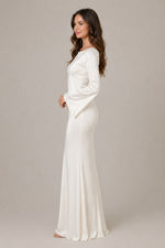 Women’s Long Sleeve Boat Neck Maxi Dress