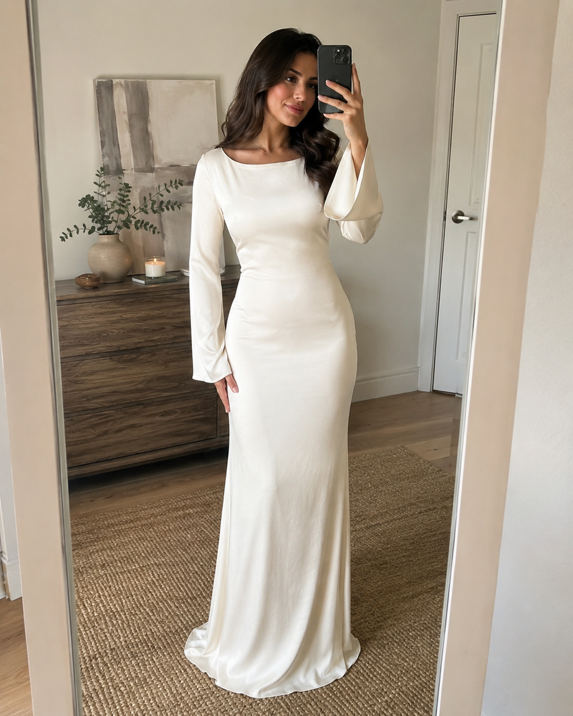 Women’s Long Sleeve Boat Neck Maxi Dress