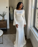 Women’s Long Sleeve Boat Neck Maxi Dress