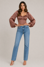 Women’s Long Sleeve Corset Style Blouse
